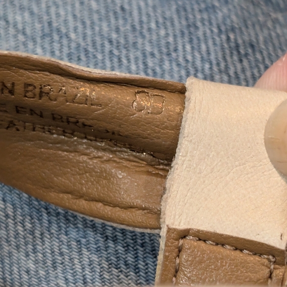 Anthro Miss Albright Platform Sandals, Cream Leather - Picture 7 of 13